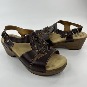 DANSKO Brown Leather SIGRID Sandals Y2K Womens US 7.5 EU 38 Comfort Strappy